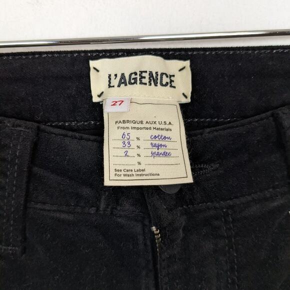 L'AGENCE Margot Velvet High-Rise Tuxedo Stripe Skinny Jeans Size 27 - Picture 8 of 9